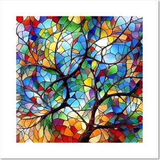 Stained Glass Tree Posters and Art